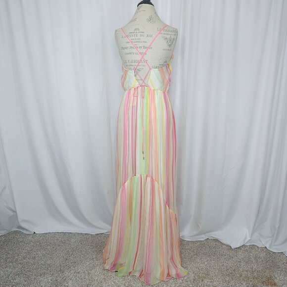 Ramy Brook Dress Small Striped Hi Lo Pink Sleeveless NWT - Picture 7 of 12